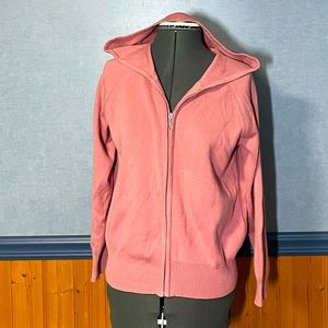 🔥3 for $15 Sale- Pink hooded zip up cardigan